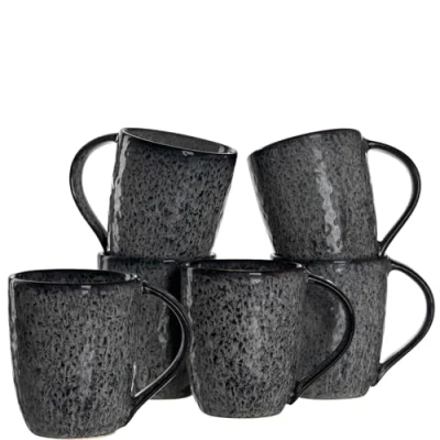 Afbeelding van Leonardo 018548 Matera set van 6 koffiekopjes keramiek, vaatwasser en magnetronbestendig, 430 ml, blauw