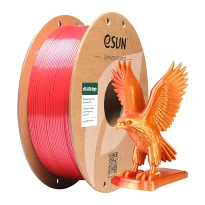 Afbeelding van eSUN EPLA SILK MAGIC 1,75mm RED GOLD 1kg (PLA, 1.75 mm, 1000 g, Veelkleurig), 3D print filamenten, Veelkleurig