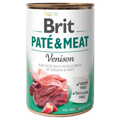Afbeelding van Brit Blik Paté &amp; Meat 400 g Hondenvoer Hert