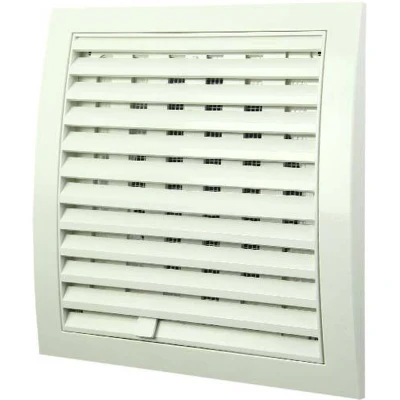 Afbeelding van Muurrooster regelbaar 190x190 diameter: 125 wit ND12R