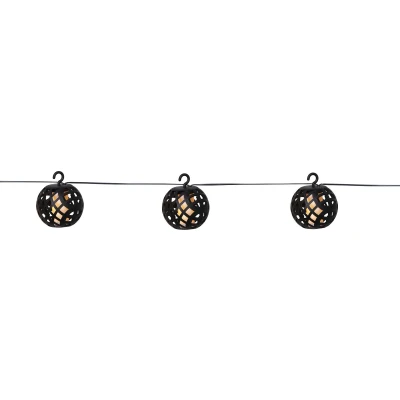 Afbeelding van Solar lichtketting met 8 bollen vlam effect 2 meter kabel
