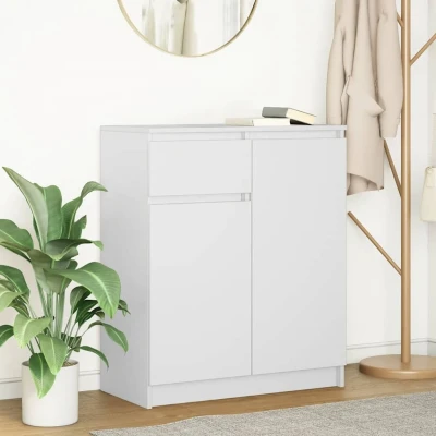 Afbeelding van vidaXL Dressoir met lade 71x35x84 cm spaanplaat wit