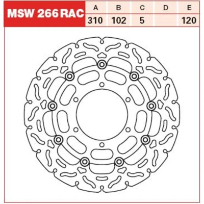 Afbeelding van Remschijf TRW MSW266RAC