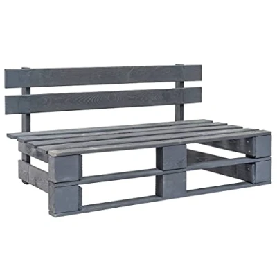 Afbeelding van Tuinbank pallet hout grijs
