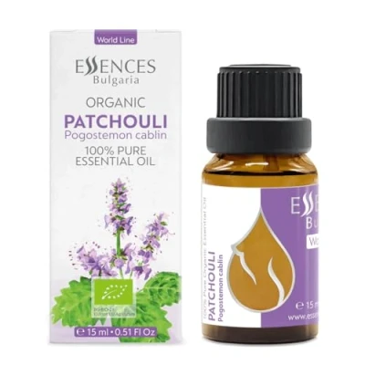 Afbeelding van Essences Bulgaria Biologische etherische patchoeli olie, 15 ml, Pogostemon Cablin 100% zuiver en natuurlijk onverdund therapeutische kwaliteit aromatherapie cosmetica wreedheidsvrij