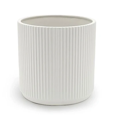 Afbeelding van Amazon Basics Gegroefde keramische pot, 20,5 cm, wit