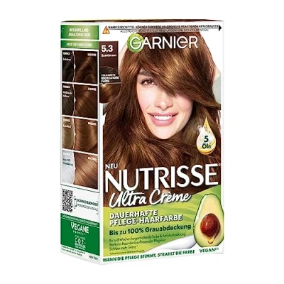 Afbeelding van Garnier Nutrisse Langdurige haarkleur met voedende fruitoliën, houdt 8 weken, ultra crèmekleurig, fluweelbruin 53
