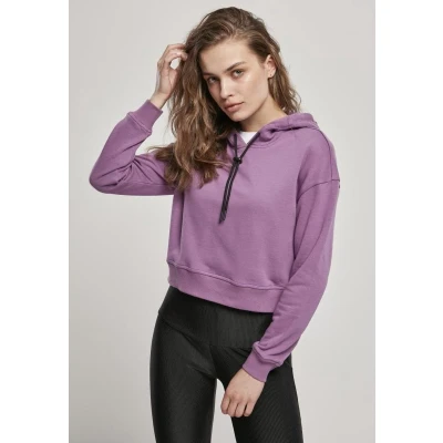 Afbeelding van Urban Classics Ladies Short Terry Hoody Hoodie, Dames, Maat: 4XL, Duskviolet