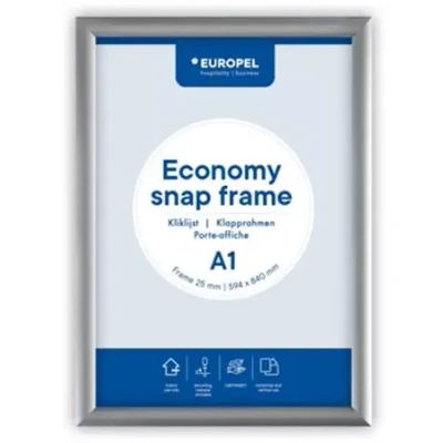Afbeelding van Europel clicklijst Economy, lijst 25 mm, ft A1, zilver