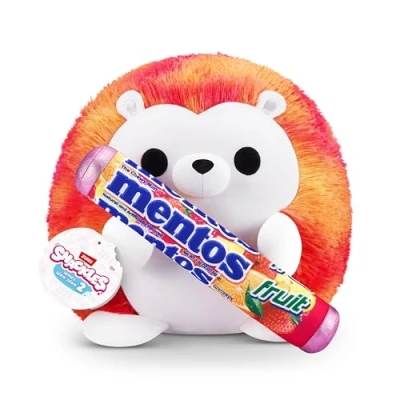 Afbeelding van Snackle Serie 2 ZURU 20 cm van krullend, knuffelig en knijpbaar pluche met officiële merksnackaccessoires, Hedgehog (mentos, fruit)