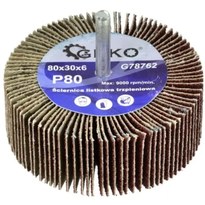 Afbeelding van GEKO Abrasive Flap Wheel P80 80x30mm 6mm Arbor