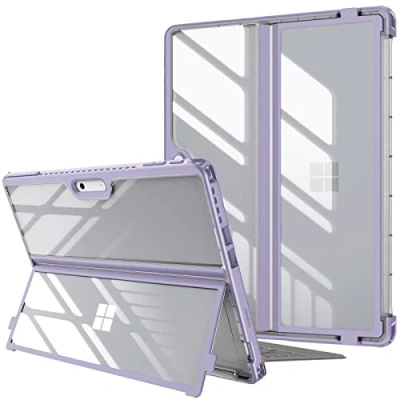 Afbeelding van FINTIE Hybride hoes voor Microsoft Surface Pro 11 (2024) / 10 9 (2022) 13 inch Transparante schokbestendige met robuust TPU frame toetsenbord + standaard,