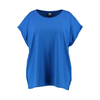 Afbeelding van Urban Classics Curvy Ladies Extended Shoulder TEE Tshirt basic, Dames, Maat: Medium, Bright blue