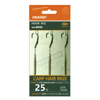 Afbeelding van Life Orange Carp Hair Rigs Maat 8 (Serie 2) (3 stuks) Karper onderlijnen