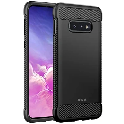 Afbeelding van JETech Dunne beschermhoes voor Samsung Galaxy S10e, beschermhoes, ultradun, schokbestendig, met koolstofvezel design (zwart)