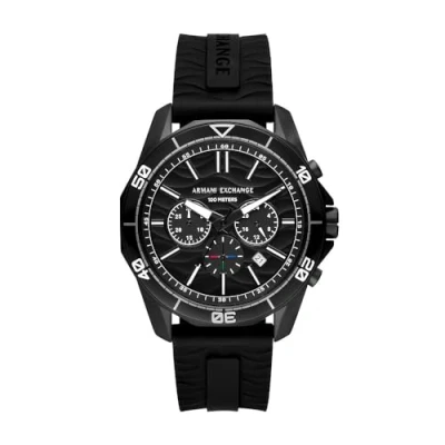 Afbeelding van Armani Exchange AX1961 Herenhorloge, chronograaf, roestvrij staal, zwart, riem, zwart., riem