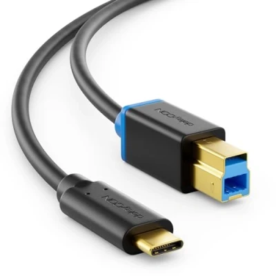 Afbeelding van deleyCON 0,5m USB 3.0 Printerkabel Scannerkabel Stekker Type 3.1 C naar B 5 Gbit/s Datakabel voor bijv. Computer Printer Externe Harde Schijf Zwart