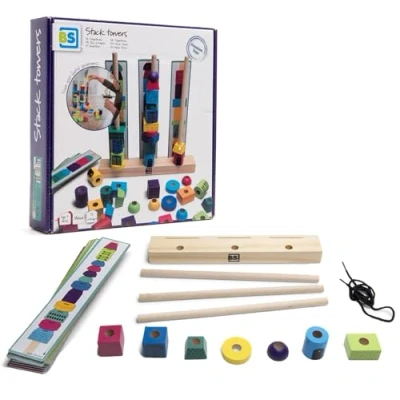 Afbeelding van BS Toys TOUR À Empiler Houten speelgoed voor kinderen, Maat: One Size, Multi coloured