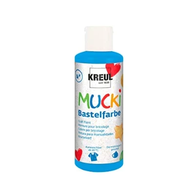 Afbeelding van MUCKI Blauwe Knutselverf 80ml Dermatologisch getest, parabenenvrij, glutenvrij, lactosevrij, veganistisch