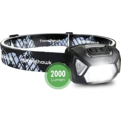 Afbeelding van Travelhawk Hoofdlamp LED Oplaadbaar Hoofdlampen 8 koplampen 2000 lumen 500 meter bereik Verstelbaar
