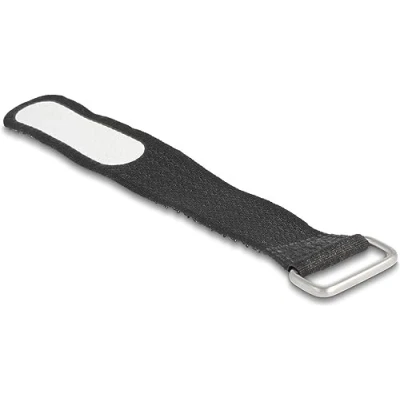 Afbeelding van Klittenband kabelbinders met gesp en label 127 x 20mm / zwart (5 stuks)