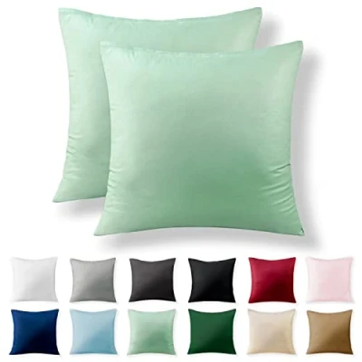 Afbeelding van Alreya set van 2 100% katoen versterkt kussenslopen 80 x cm met YKK ritssluiting Hypoallergeen zonder chemische stoffen Groen