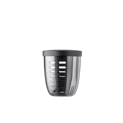 Image de Mepal Panier à Fruits et Légumes Ellipse Idéal pour les en Déplacement Boîte avec Fourchette Passoire 600 ml Nordic Black