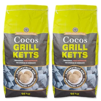 Afbeelding van Cocos Made 4 BBQ hoogwaardige houtskoolbriketten voor kogelbarbecue en houtskool, ideaal Nederlandse kachels, houtskoolbriketten, energie