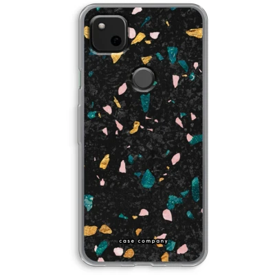 Afbeelding van Case Company® hoesje geschikt voor Google Pixel 4a Terrazzo N10 Soft Cover Telefoonhoesje Bescherming aan alle Kanten en Schermrand