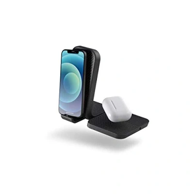 Afbeelding van Zens Modular Draadloze oplaadstandaard main station 15 Watt Fast Charge zwart met Single Extension Wireless Charger