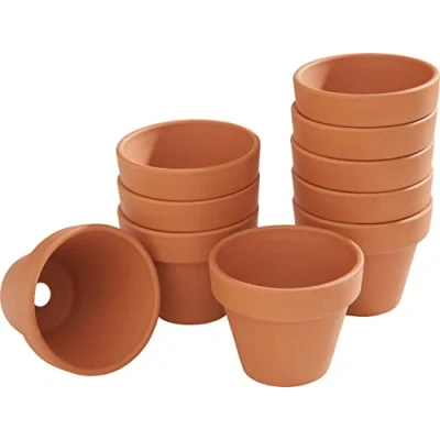 Afbeelding van VBS 10 stuks terracotta bloempotten, verschillende maten, binnendiameter 6 cm