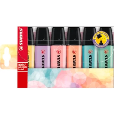 Image de STABILO Surligneur BOSS ORIGINAL Pastel Pochette x 6 surligneurs Coloris assortis