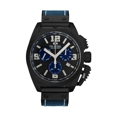 Afbeelding van TW Steel TW1117 Canteen Swiss Movement Chrono Blauw Leer 46mm
