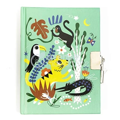 Afbeelding van Avenue Mandarine CO204C Een intiem dagboek, 240 pagina&#039;s, gelinieerd, 11 x 14 cm, hangslot, JUNGLE