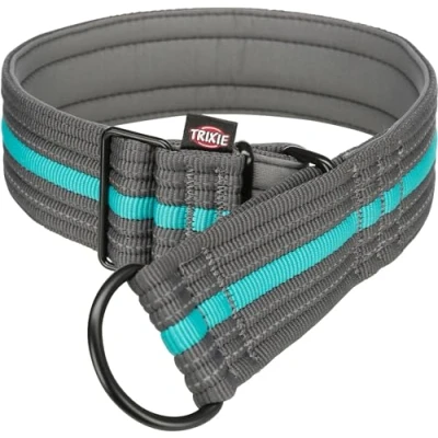 Afbeelding van Trixie Fusion Anti Trek Halsband Extra Breed Graphite&amp;Ocean Blue Hondenhalsband 48 58x5 cm