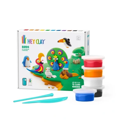 Afbeelding van Hey clay boetseerklei vogels 6st