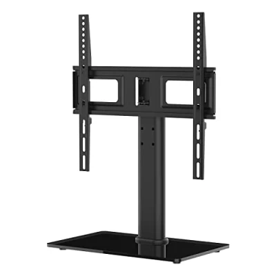 Image de GRIFEMA GB1005, Support TV sur Pied 26 55 Pouces, Universel Réglable en Hauteur Et Inclinaison, Base Verre Trempé 8MM, Capacité de Charge Maximale 45KG, VESA Maximum 400x400 MM