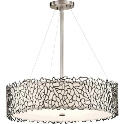 Afbeelding van Kichler LED Pendelarmatuur Silver Coral 4X E27 Max 60W Dimbaar Classic Pewter