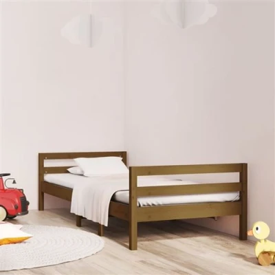 Afbeelding van vidaXL Bedframe 75x190 cm massief grenenhout honingbruin