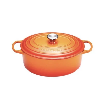 Afbeelding van Le Creuset Gietijzeren Ovale Braadpan In Oranjerood 27cm 4,1l