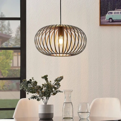 Afbeelding van Lindby hanglamp 1licht ijzer E27 koffiebruin