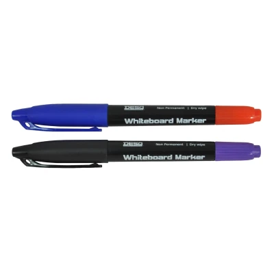 Afbeelding van Twin Whiteboardmarkers Set van 2 Markers 4 Kleuren Dubbele Punt Fijne Beitelpunt