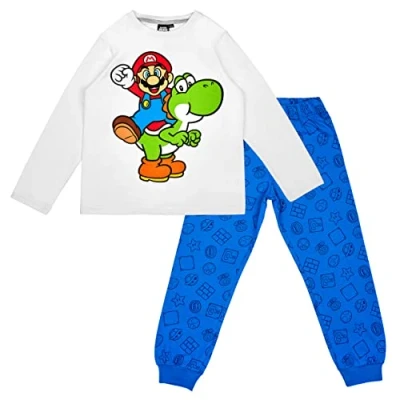 Afbeelding van SUPER MARIO Pyjama met lange mouwen voor jongens of meisjes, Wit