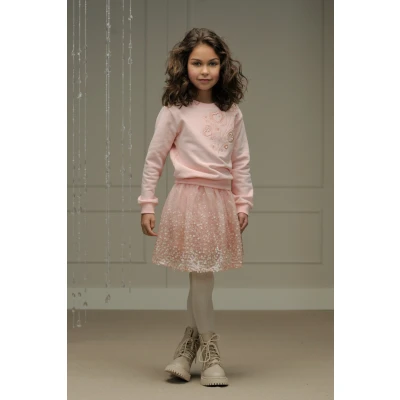 Afbeelding van Kinder Rokken Teddy Sequin Skirt *rose Quartz* Winter&#039;24 Rose Quartz Maat 140 Le Chic