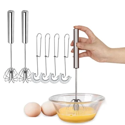Afbeelding van Dancepandas Keukengarde, spiraalbinding, 6 stuks, magische lepel, roestvrij staal, kleine garde voor het mengen, kloppen, roeren, geschikt keuken, koken, koken