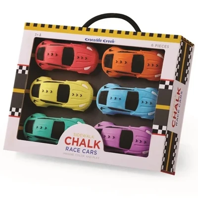 Afbeelding van Crocodile creek stoepkrijt raceauto&#039;s 6st