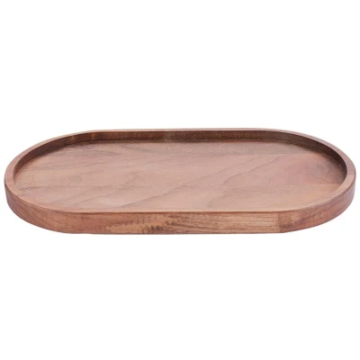 Afbeelding van Bowls and Dishes Pure Walnut Wood Duurzaam Serveertray ovaal M 27 x 14,5 cm walnoot hout BBQ tip!