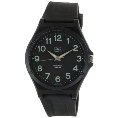 Afbeelding van Q&amp;Q VQ66J005Y Horloge Sport Analoog Unisex Plastic band Rond Cijfers Kunststof Zwart