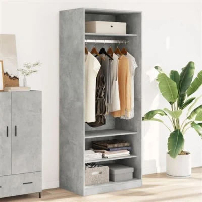 Image de vidaXL Garde robe gris béton 80x50x200 cm bois d&#039;ingénierie3307696