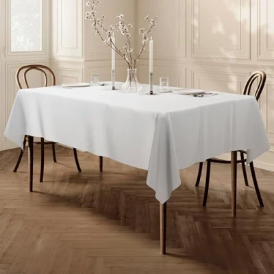 Afbeelding van Kwaliteitstafelkleed, textiel, rechthoekig, 140 x 180 cm, kleur naar keuze, wit